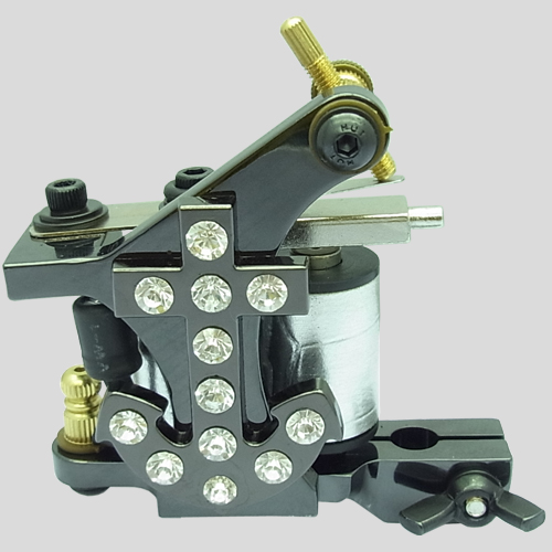 2PCS Diamond Golden Crystal Tattoo Machine Random Style (Color)