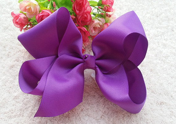 Big 5 inch Colorful Kids Girls Solid Ribbon Hair Bow Clips With Large Hairpins Boutique Hairclips Hair Accessories 50pcs