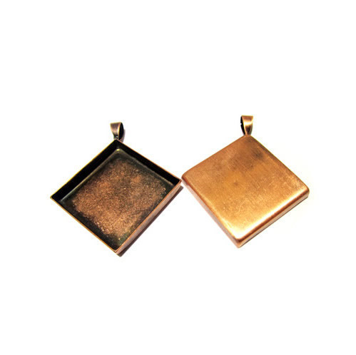 Beadsnice blank pendant trays jewelry findings bezel cameo settings brass rhombus pendant blanks ID 5636/5640