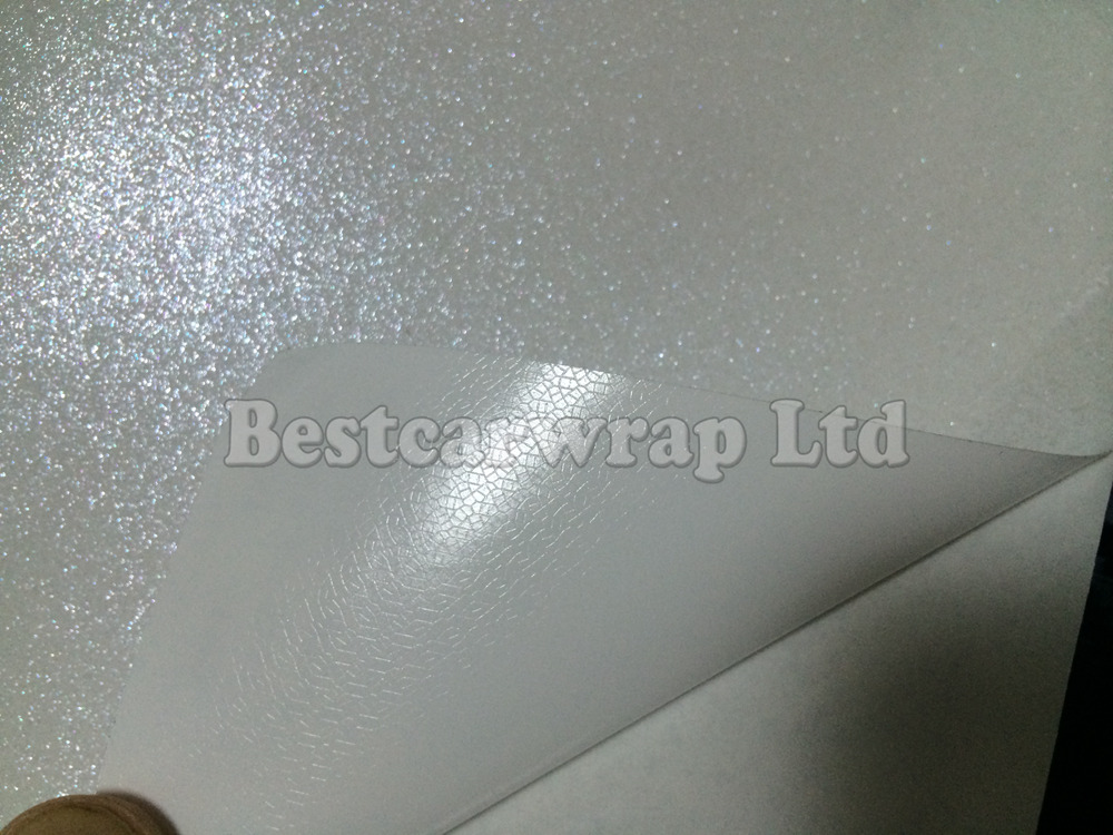 Glossy Metallic White vinyl wrap Car Wrap Film With Air release Sparkle pearlescent white car wrapping Foil styling Size 1.52*20M/Roll