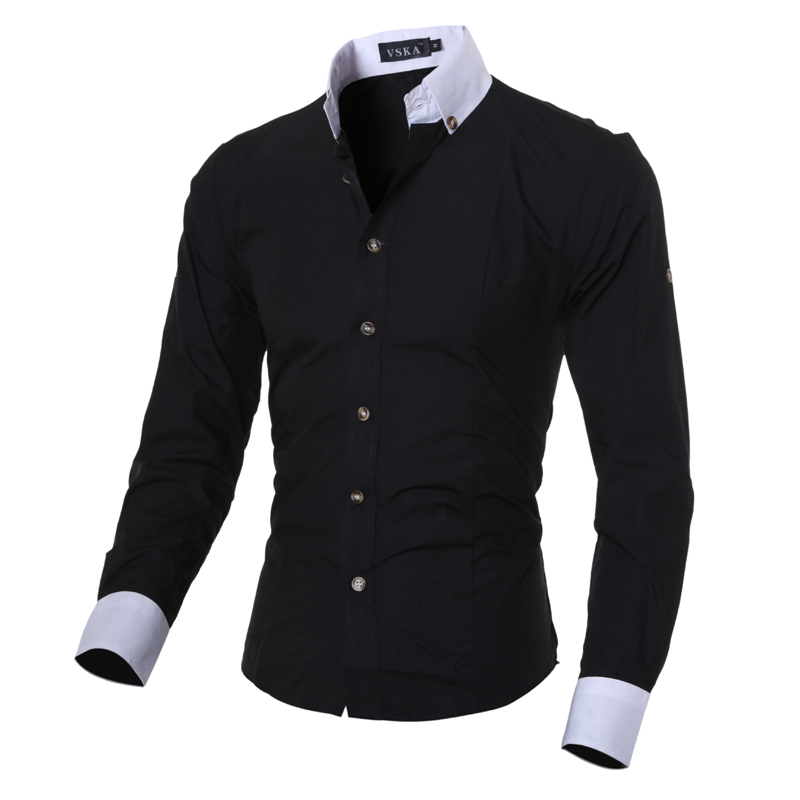 Wholesale-Bingo 2016 M-XXL size European & American Unique design men's cultivating long-sleeved shirt collar adjustable sleeve cardigan