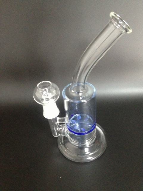 High quality glass hookah rig pipe with 1 turbo perc 8.5 inches GB-217