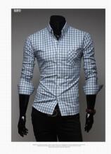 Wholesale- Slim Fit Fashion Male Casual Dress Sobretudo Sociais Vetement Camisa Masculina Social Homme Chemise Hombre Men Shirt S129