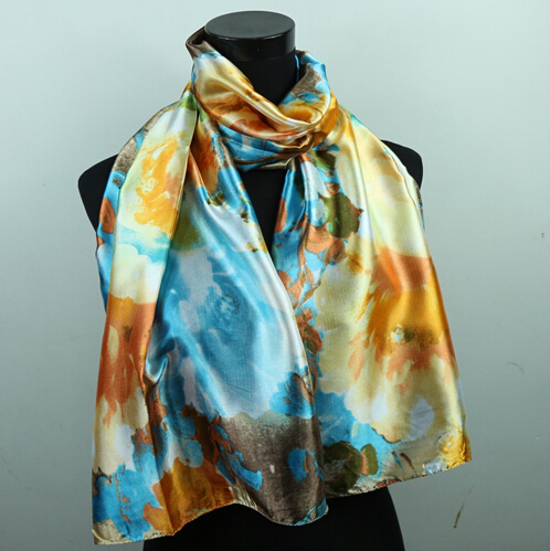 1pcs Gold Skyblue Lily Flower Scarf Women's Satin Oil Painting Shawl Beach Fashion Silk 160X50cm Scarves & Wraps
1pcs Gold Skyblue Lily Flower Scarf Women's Satin Oil Painting Shawl Beach Fashion Silk 160X50cm Scarves & Wraps