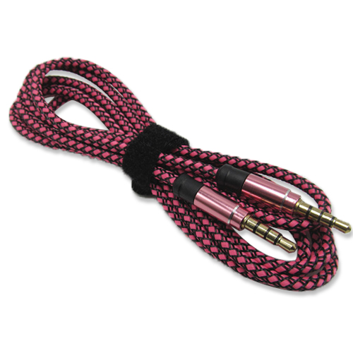 Aux Auxiliary Car Audio Cable 4 Poles Headphone Jack Extension 3.5mm Durable Braided Gold plated Male to Male Metal Connector 5ft