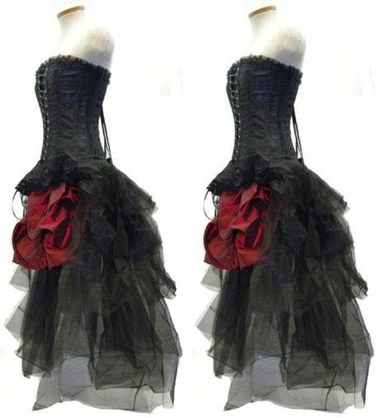 Red And Black Flower Gothic Corset High Low Prom Dresses 2017 Steampunk Outfit Strapless Hi Lo Bustle Party Gowns, Daffodil
Red And Black Flower Gothic Corset High Low Prom Dresses 2017 Steampunk Outfit Strapless Hi Lo Bustle Party Gowns, Daffodil