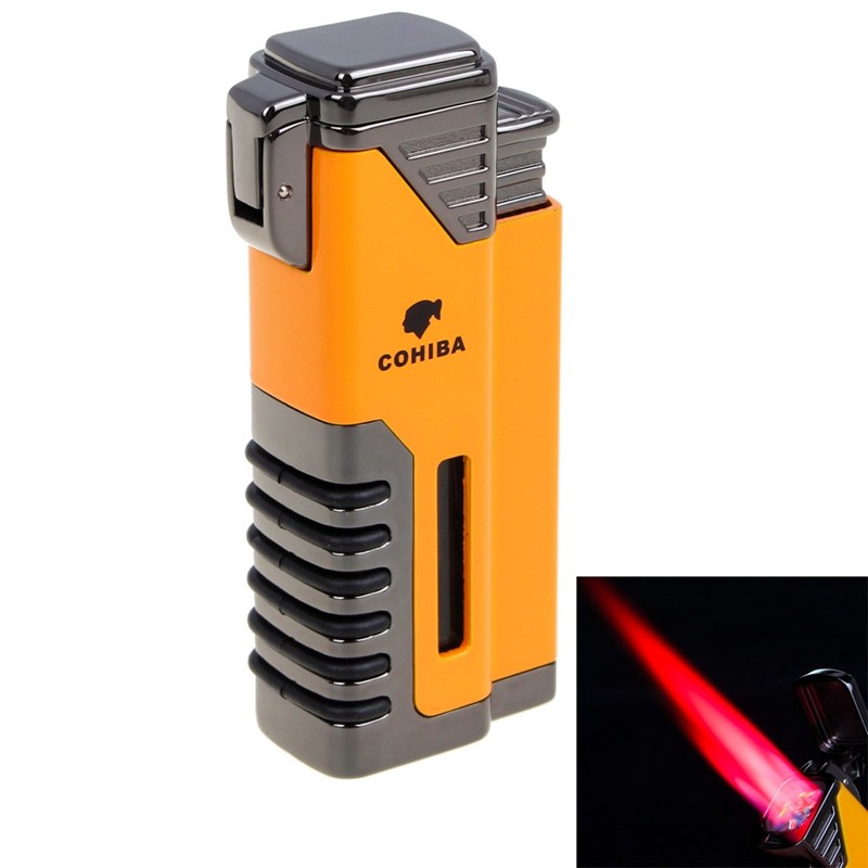 New Arrival Wholesale COHIBA Accessories Pocket Quality Metal Butane Gas Windproof 4 Torch Jet Flame Lighter
New Arrival Wholesale COHIBA Accessories Pocket Quality Metal Butane Gas Windproof 4 Torch Jet Flame Lighter