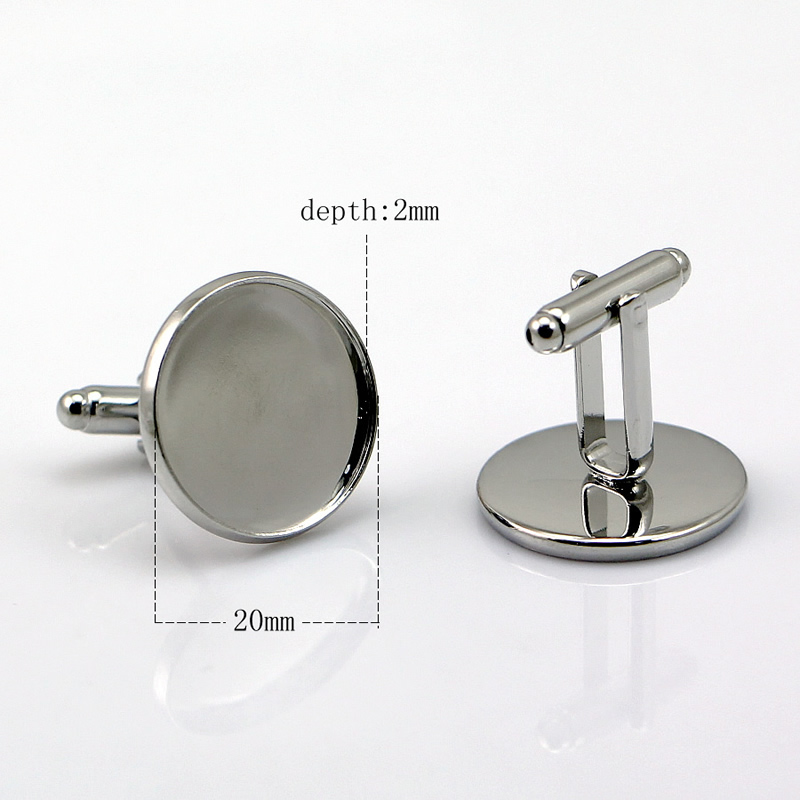 Beadsnice copper cufflink blanks jewelry making design cufflink parts with round 20mm bezel cup ID 8898