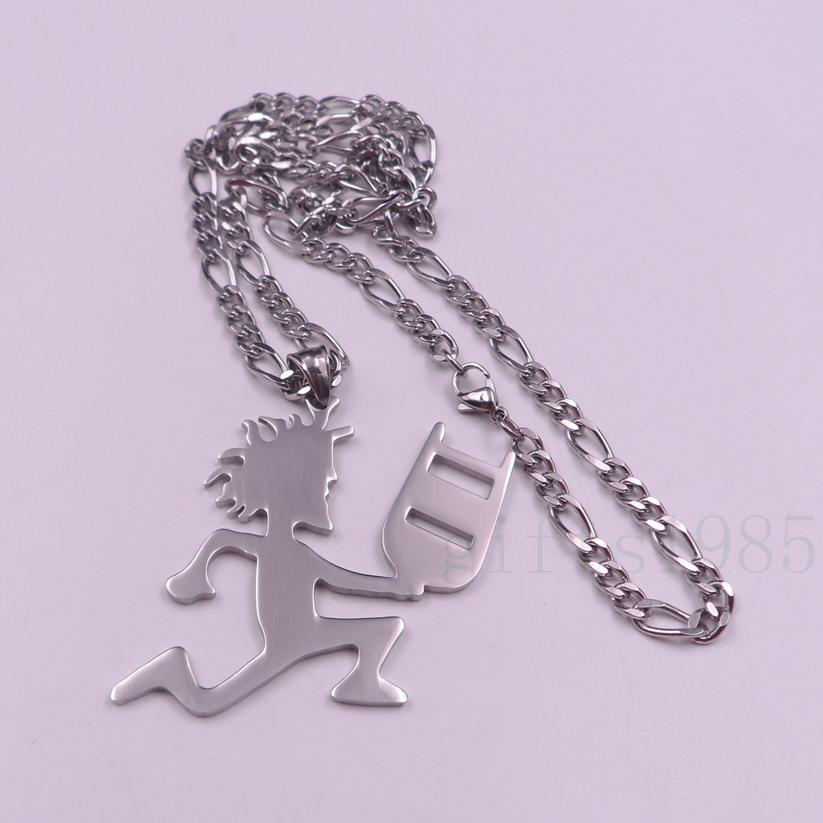 Best Selling silver ICP Jewelry Fashion Stainless Steel Hatchetman Mens Juggalette Pendant with 5mm 24 inch NK Curb chain Necklace
