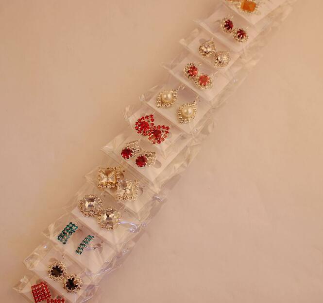 Fashion Top Quality New mix 100 Styles 100 Pair Diamond Earrings Pearl Earrings Buckle Jewelry For Women Wedding Earrings Stud