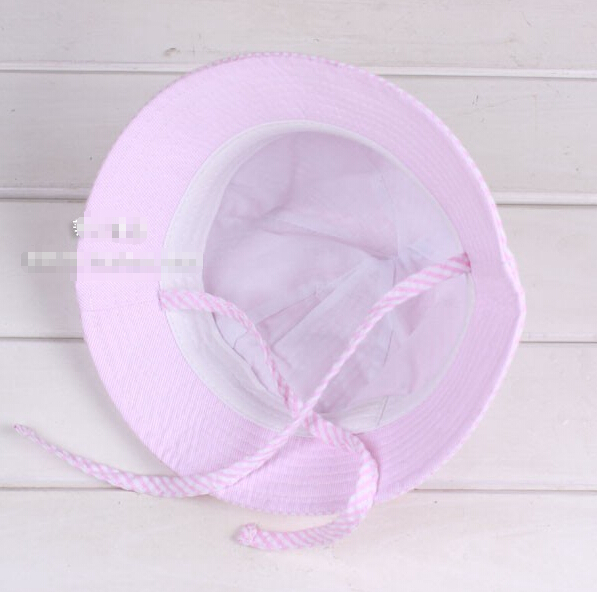Toddler Infant Sun Cap Summer Outdoor Baby boy Girl Hats Sun Beach Bucket Hat Striped cotton baby basin cap 3 colors