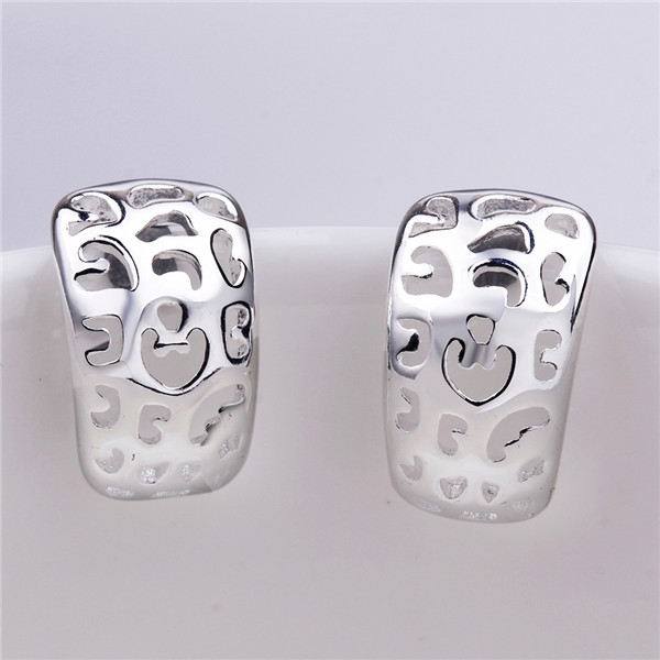 Brand new sterling silver Hollow rectangle earrings DFMSE584,women's 925 silver Dangle Chandelier earrings 10 pair a lot factory direct