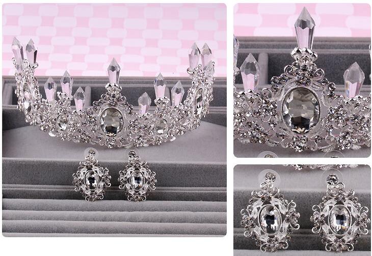 Bridal Accessories Tiaras Earrings Accessories Wedding Jewelry Sets cheap price fashion style bride hair dress HK82