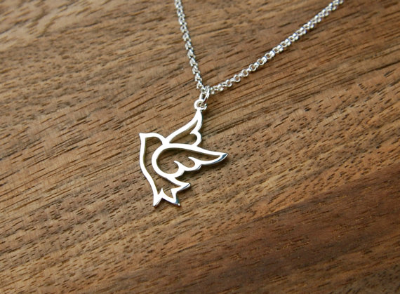 30PCS- N106 Gold Silver Cute Peace Dove Necklace Sparrow Necklace Flying Origami Swallow Necklace Tiny Baby Bird Necklaces