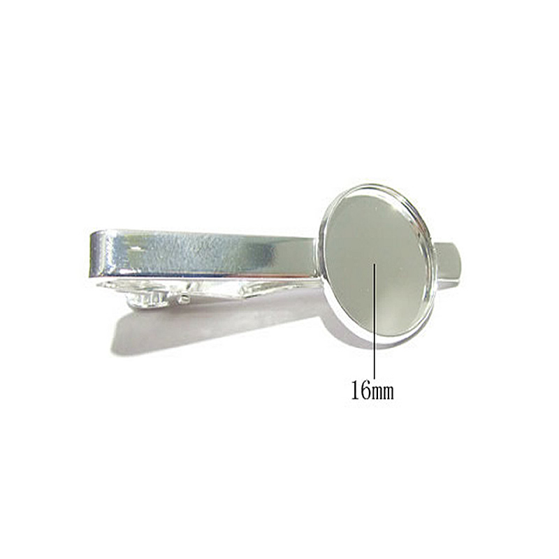 Beadsnice tie clip parts brass jewelry accessories blank tie clip with 16mm round bezel setting ID 23044