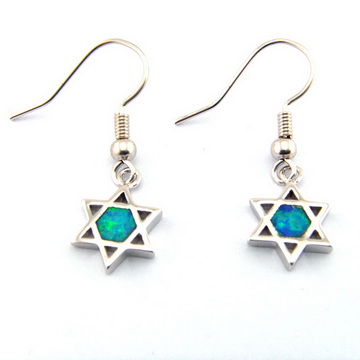 fashion blue opal jewelry set mexican pendant and earrings