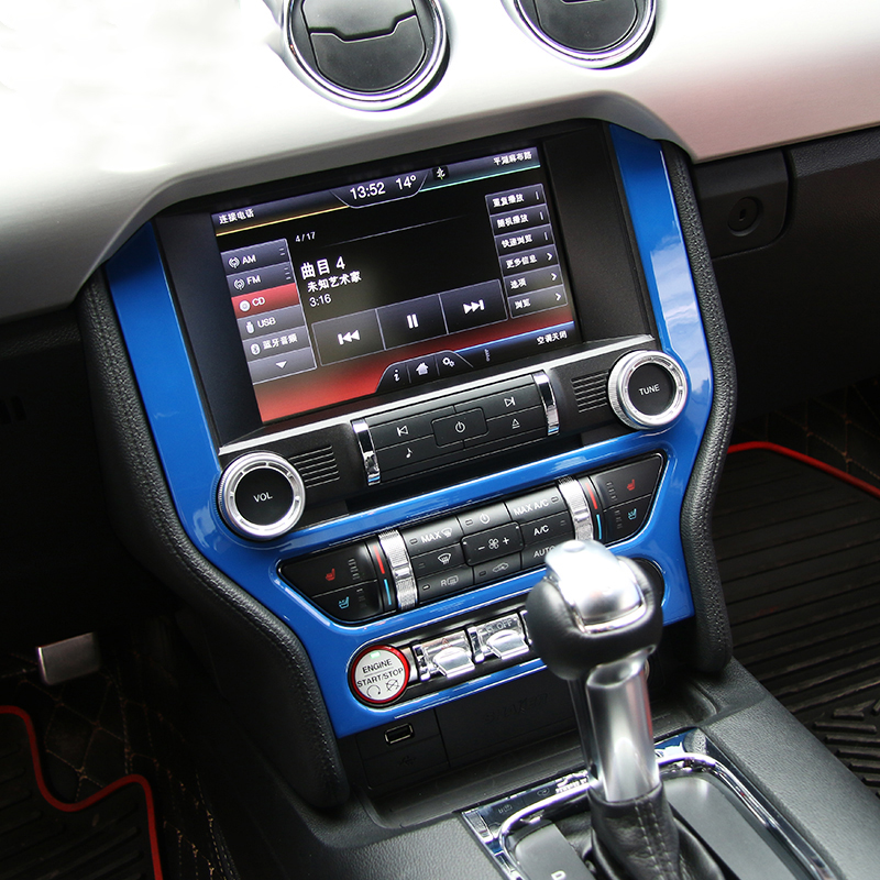 Car DashBoard GPS Frame Panel Decoration Covers ABS For Ford Mustang 2015-2016 Auto Styling Interior Accessories