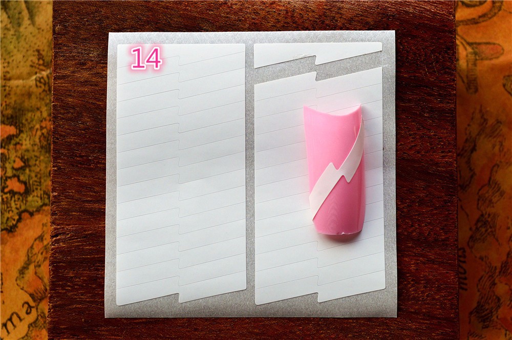 18Styles/set Nail Decoration Nail Art Tips Nail Art Form Fringe Guides Sticker DIY French Manicure XB1