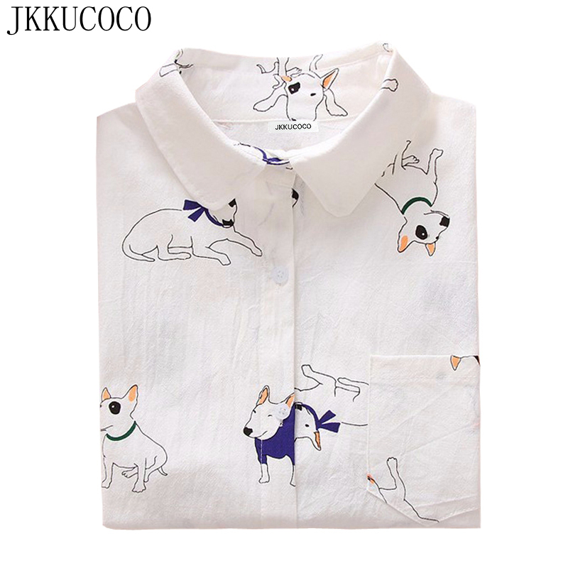 JKKUCOCO Cactus/little bee/little dog print Shirts Women&#39;s Shirts Good Quality Long Sleeve Casual Blouse Shirt 3 Models S-XXL от DHgate WW