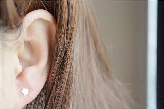30Pair Small Brushed Ladies Round Earrings Simple Geometric Circle Stud Earrings Tiny Flat Circle Round Stud Earrings