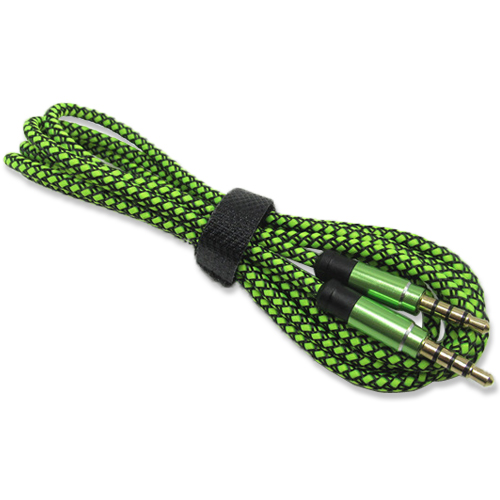 Aux Auxiliary Car Audio Cable 4 Poles Headphone Jack Extension 3.5mm Durable Braided Gold plated Male to Male Metal Connector 5ft