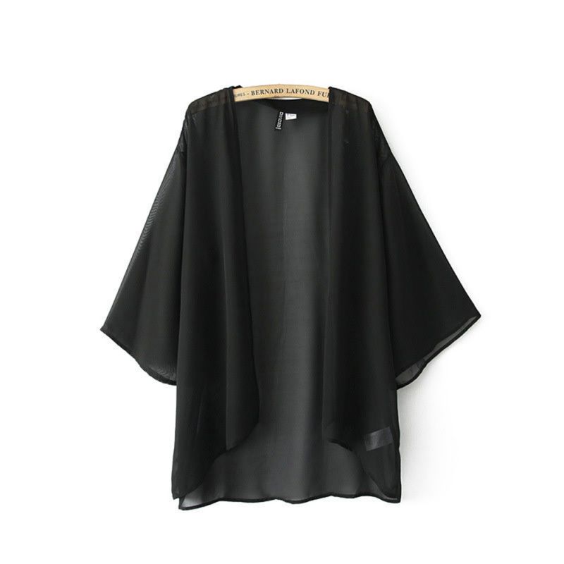 Women's Jackets Wholesale- Sexy Spring Women's Loose Chiffon Bikini Cover UP Kaftan Cardigan Kimono Blouse Outwear JL46 1