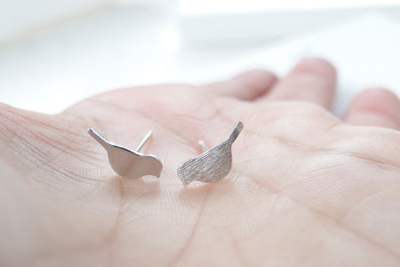 30Pair- S016 Gold Silver Small Vivid Love Bird Stud Earrings Cute Crane Stud Earring Tiny Baby Bird Earrings Stud Animal Jewelry
