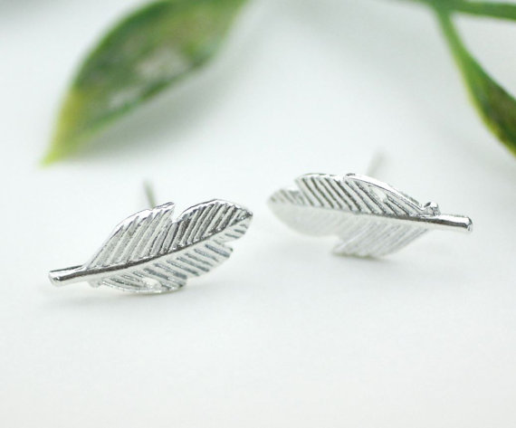 30Pair Fashion Brief Fallen Tree Leaf Stud Earring Silver Gold Color Cute Maple Plant Leaves Earrings Piercing for Women