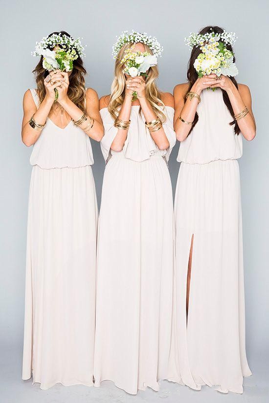 New Arrival Summer Beach A-line Crew Neck Off Shoulders Chiffon Bridesmaid Gowns Side Split Wedding Guest Dresses 2024