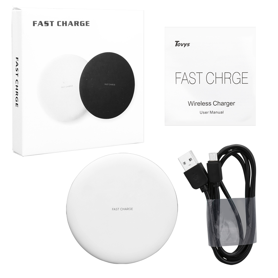 Wireless Charger Pad For iPhone X Fast Charging Adapter Universal Charging Receiver For Galaxy S23 22 Ultra Plus Wireless Charging Phones in Retail Bo