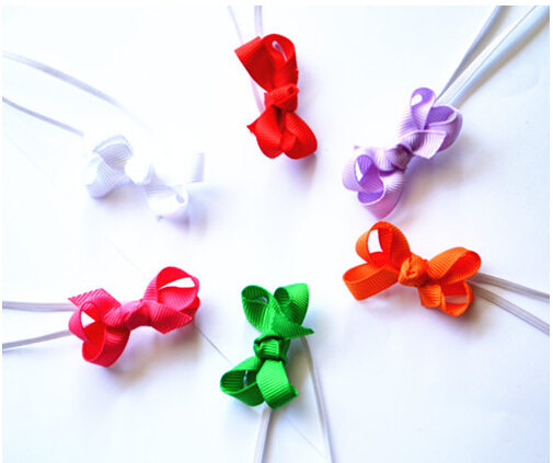 30pcs Kids mini Bows Princess Headbands Baby Hair Accessories Girls Cute Bowknot Hair bands Hair Things with slender rubber PJ5279