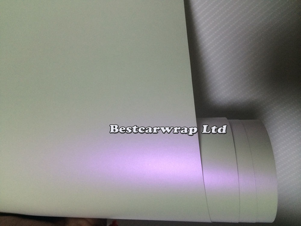 Satin Pearl Matt white Vinyl wrap Pearl Chameleon white - Purple Car wrap Film with air release Pearl white Matte Film 1.52*20m/5x67ft Rol