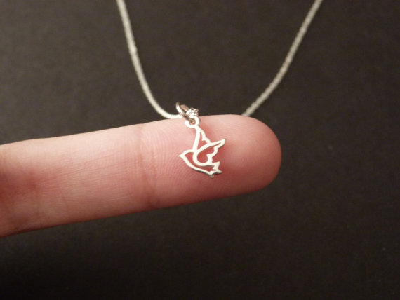 30PCS- N106 Gold Silver Cute Peace Dove Necklace Sparrow Necklace Flying Origami Swallow Necklace Tiny Baby Bird Necklaces