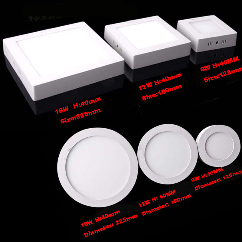 LED Panel Light SMD2835 6W 12W 18W 24W Aluminum High quality Ceiling lights Round Surface mounted House Indoor Lighting FACTORY PRICE