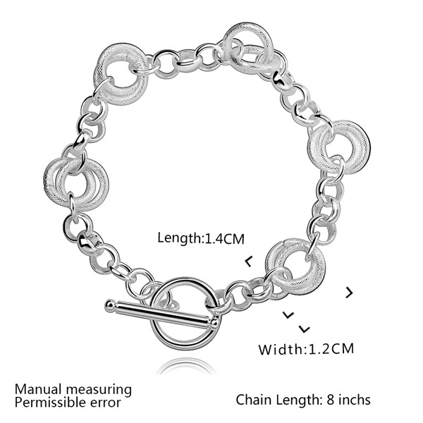 Hot sale christmas gift 925 silver Bicyclic TO Bracelet DFMCH352,Brand new fashion 925 sterling silver plate Chain link bracelets high grade