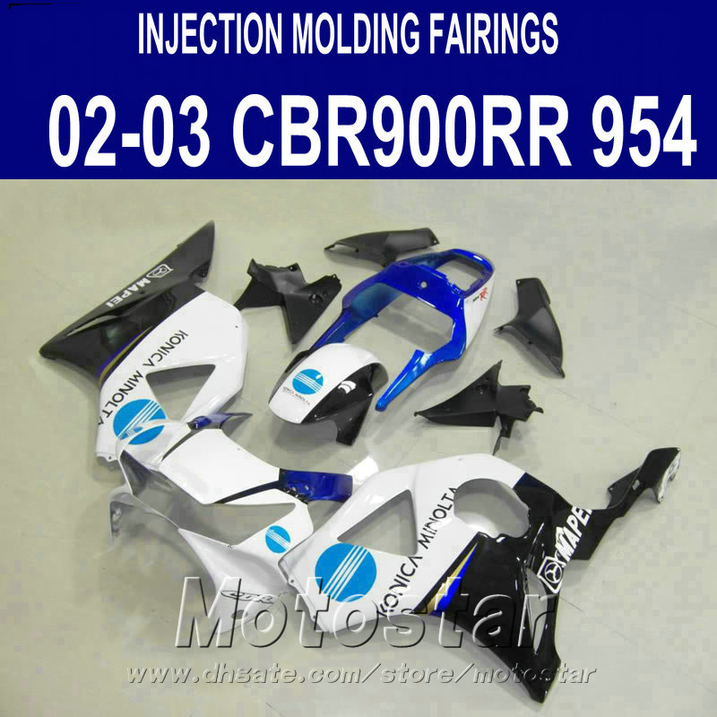 Injection molding for Honda cbr900rr fairings 954 2002 2003 white blue black motobike CBR900 954RR ABS fairing kit CBR954 02 03 YR22, Same as the picture shows
Injection molding for Honda cbr900rr fairings 954 2002 2003 white blue black motobike CBR900 954RR ABS fairing kit CBR954 02 03 YR22, Same as the picture shows