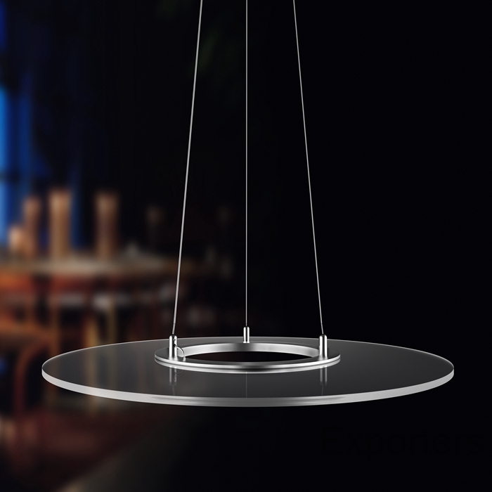 LED Pendant Lamp Frameless Ring Acrylic Nanometer Guide Plate Panel Light Stepless Dimmable Lights Hotel Lighting Living Room Transparent