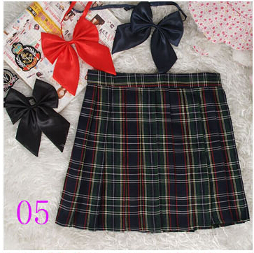 Wholesale- 2017 Hot Midi Pleated Women Skirts High Waist Red A-Line Short Skirts Uniforms School Tartan Plaid Skirt Saias