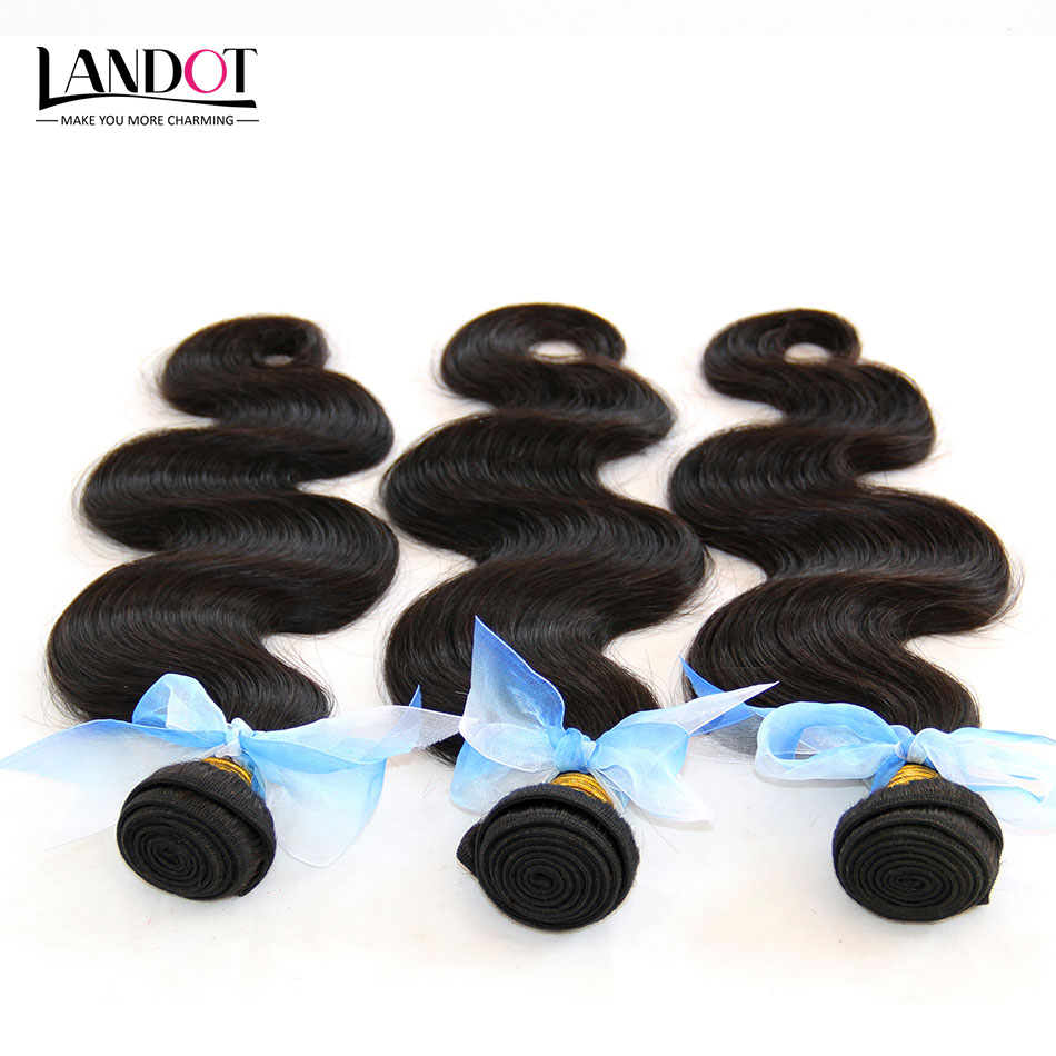 Peruvian Virgin Hair Body Wave 100% Human Hair Weave Wavy 3 Bundles Unprocessed Malaysian Indian Cambodian Brazilian Hair Weft Natural Black