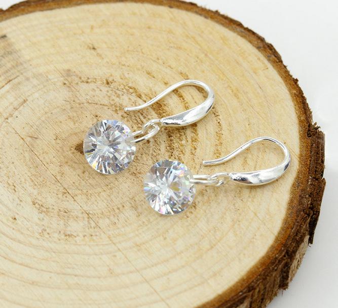 Dangle Earring 925 Sterling Silver Wedding Earrings for Women with Stones Earings Fashion Jewelry