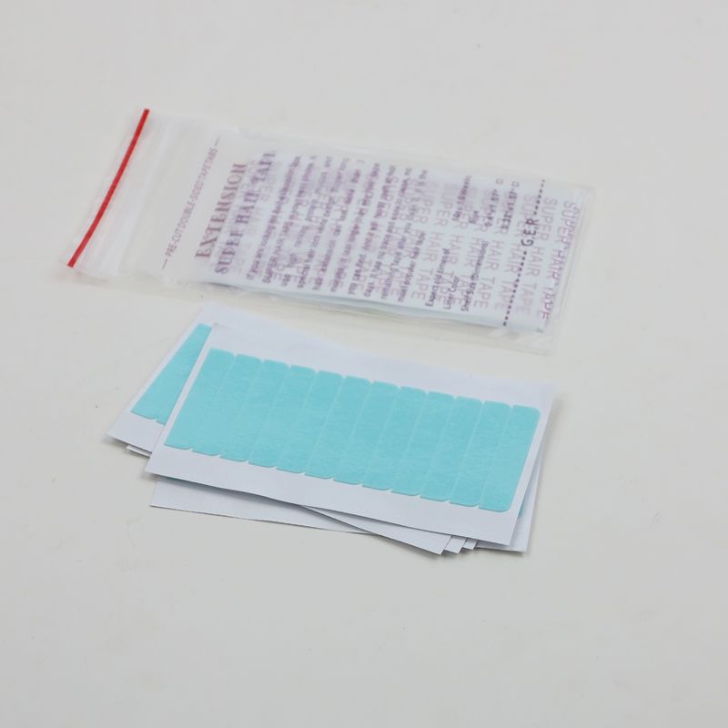 60pieces/5sheets/Set Double Sided Strong Hair glue Tape Adhesives for Skin weft Tape Hair Extensions blue color hot sale