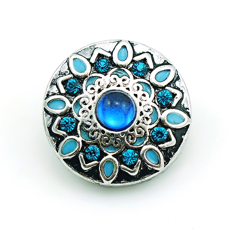 Fashion Noosa 18mm Snap Buttons Charms 2 Color Flower Ginger Clasps Interchangeable DIY Jewelry Accessories NKC0043