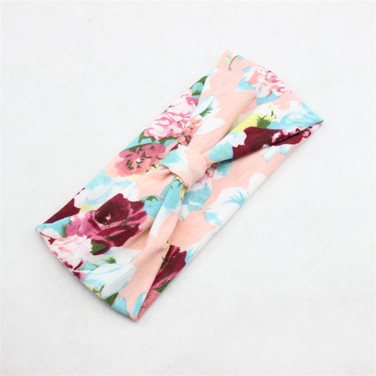 Baby Kids Toddler Cotton Fabric Floral Bandanas Flat Knot Headbands Headwrap plant flower Baby Turban Tie Knot Head wrap headband FD6559