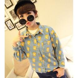 pattern models fall 2015 new big edition denim jacket denim shirt long sleeve shirt FG1511