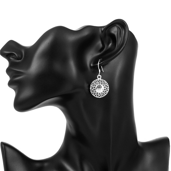 Brand new sterling silver Pierced earrings round DFMSE657,women's 925 silver Dangle Chandelier earrings 10 pair a lot factory direct