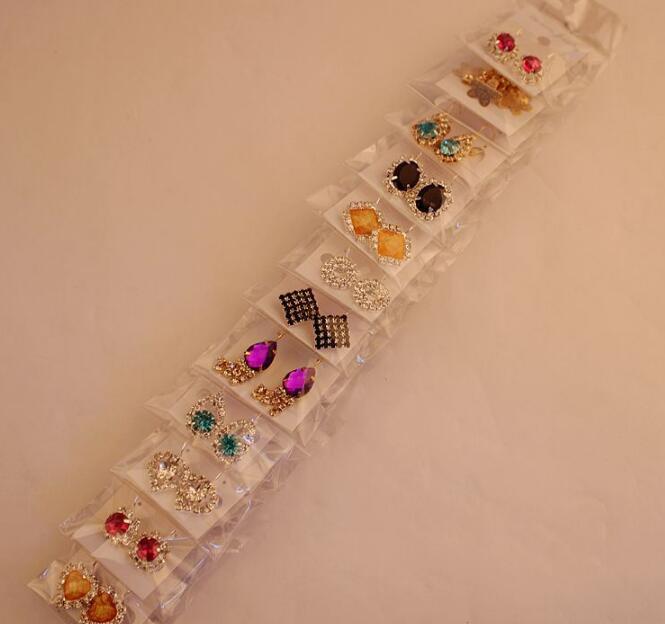 Fashion Top Quality New mix 100 Styles 100 Pair Diamond Earrings Pearl Earrings Buckle Jewelry For Women Wedding Earrings Stud