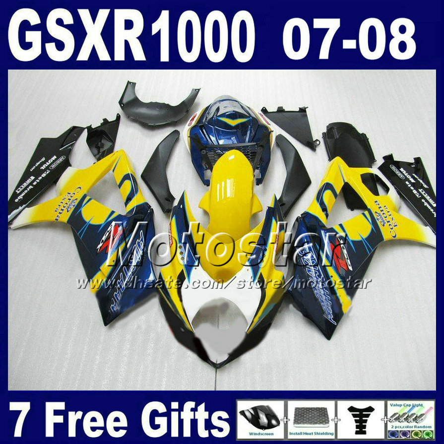 free shipping fairing kit for 07 08 gsxr 1000 suzuki gsxr1000 2007 gsxr1000 2008 blue yellow corona bodywork fairings k7 fd26 seat cowl, Multi-color
free shipping fairing kit for 07 08 gsxr 1000 suzuki gsxr1000 2007 gsxr1000 2008 blue yellow corona bodywork fairings k7 fd26 seat cowl, Multi-color
