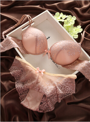 Bras Sets Wholesale-thongs Bra Set Sexy Women In Lingerie Lace Embroidery 6 Color Large Size Cup Push Up And Panty