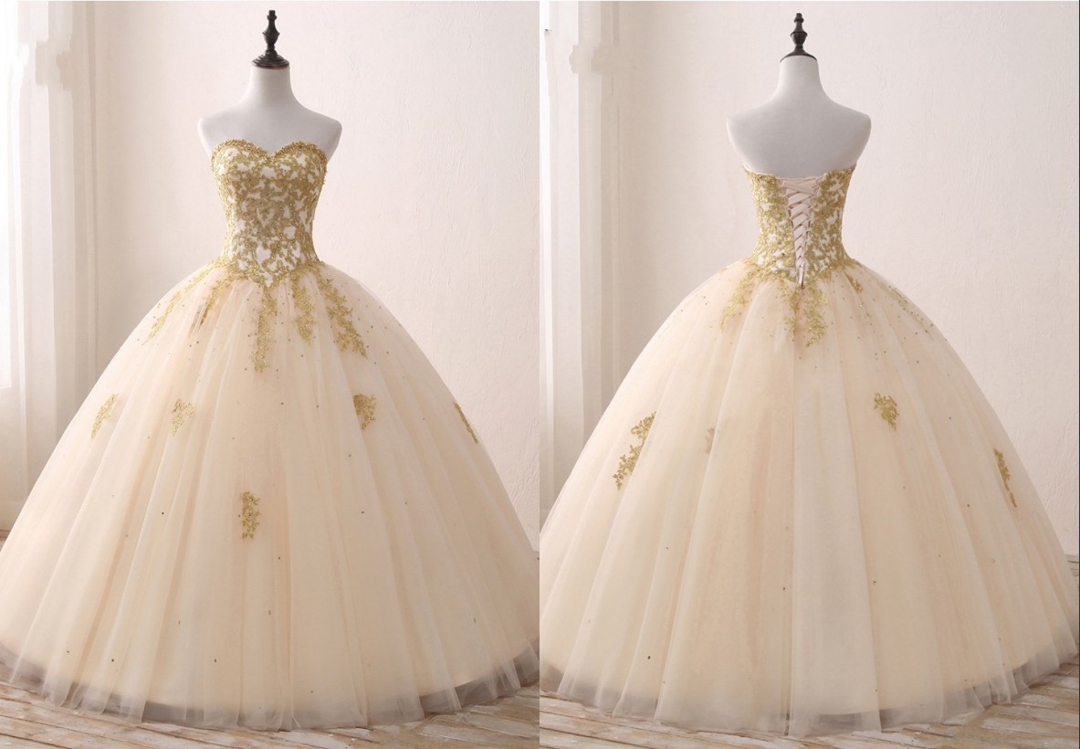 Fashion Champagne Tulle With Gold Embroidery Lace Ball Gown Wedding Dresses Cheap Sweetheart Sequins Tulle Plus size Real Photo Bridal Gowns, Red
Fashion Champagne Tulle With Gold Embroidery Lace Ball Gown Wedding Dresses Cheap Sweetheart Sequins Tulle Plus size Real Photo Bridal Gowns, Red