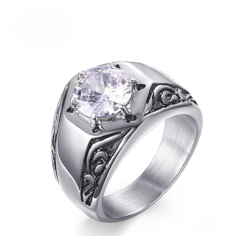 Wholesale Single Big Gemstone Rings High Polished Stainless Steel Rings EURO-US Style White Shiny Cubic Zirconia Diamond Ring For Men
Wholesale Single Big Gemstone Rings High Polished Stainless Steel Rings EURO-US Style White Shiny Cubic Zirconia Diamond Ring For Men